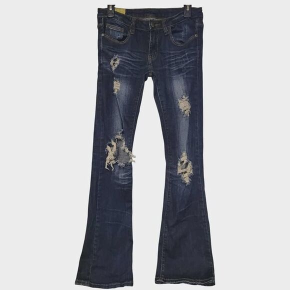 Y2K Vintage Machine Jeans Bootcut Size 7 29W - Picture 1 of 7